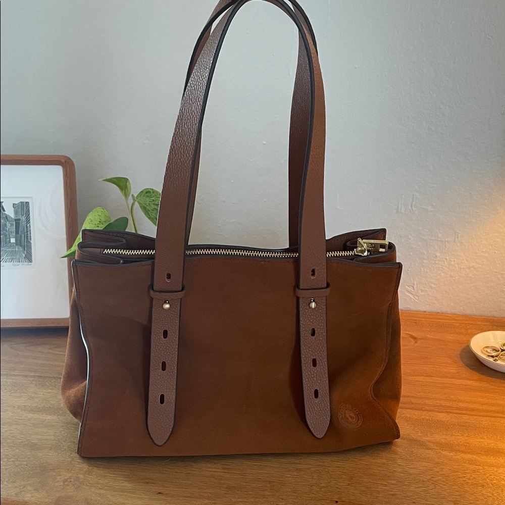 Spartina 449 Siren Taylor Tote Suede Leather Brown (Ginger Burnt Orange)